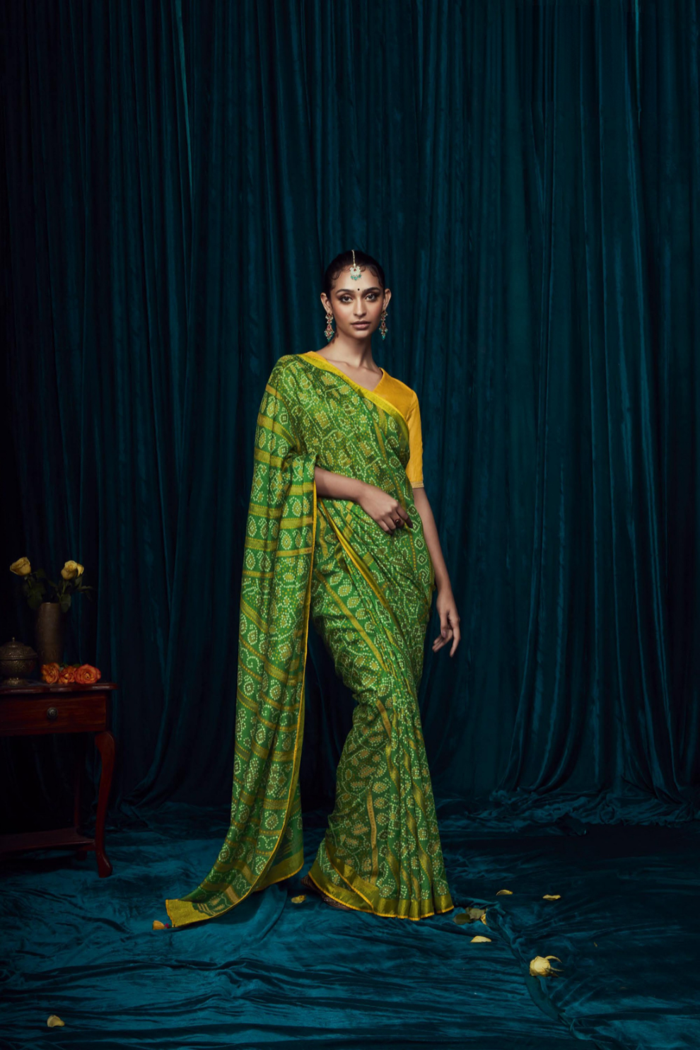 Elora Elegance Soft Brasso Silk Saree with Sequin Embroidery Sparkle