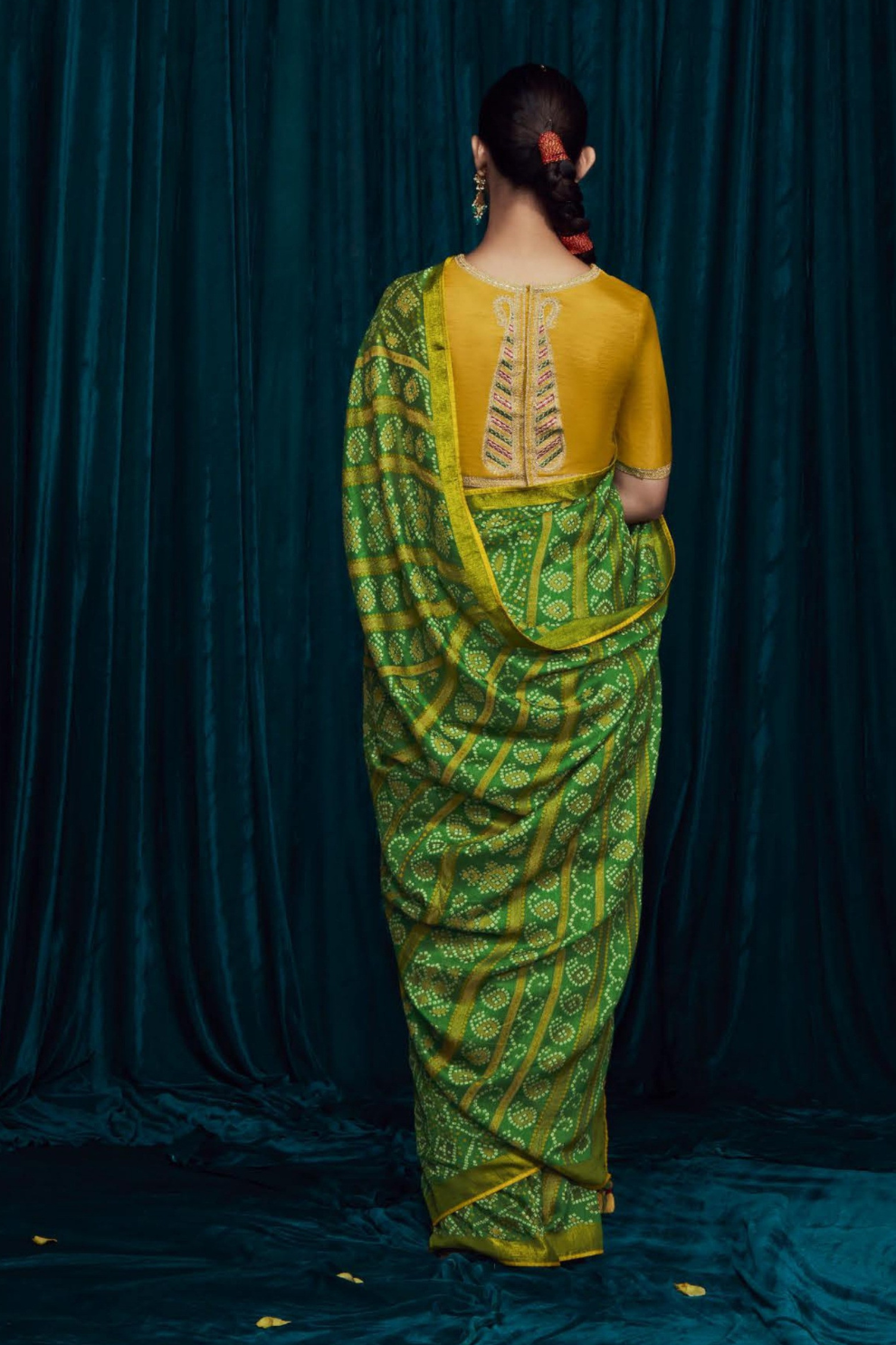 Elora Elegance Soft Brasso Silk Saree with Sequin Embroidery Sparkle