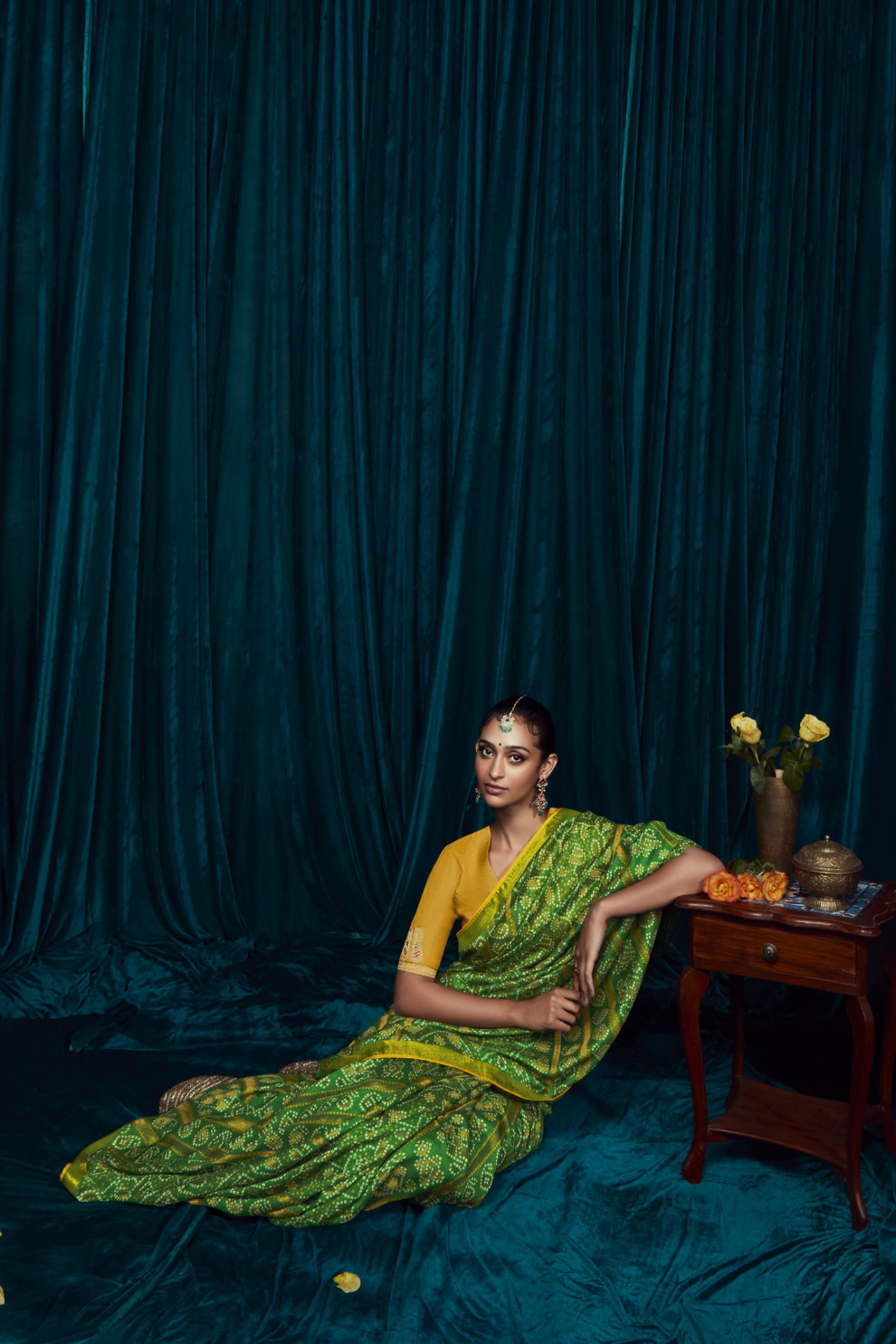 Elora Elegance Soft Brasso Silk Saree with Sequin Embroidery Sparkle