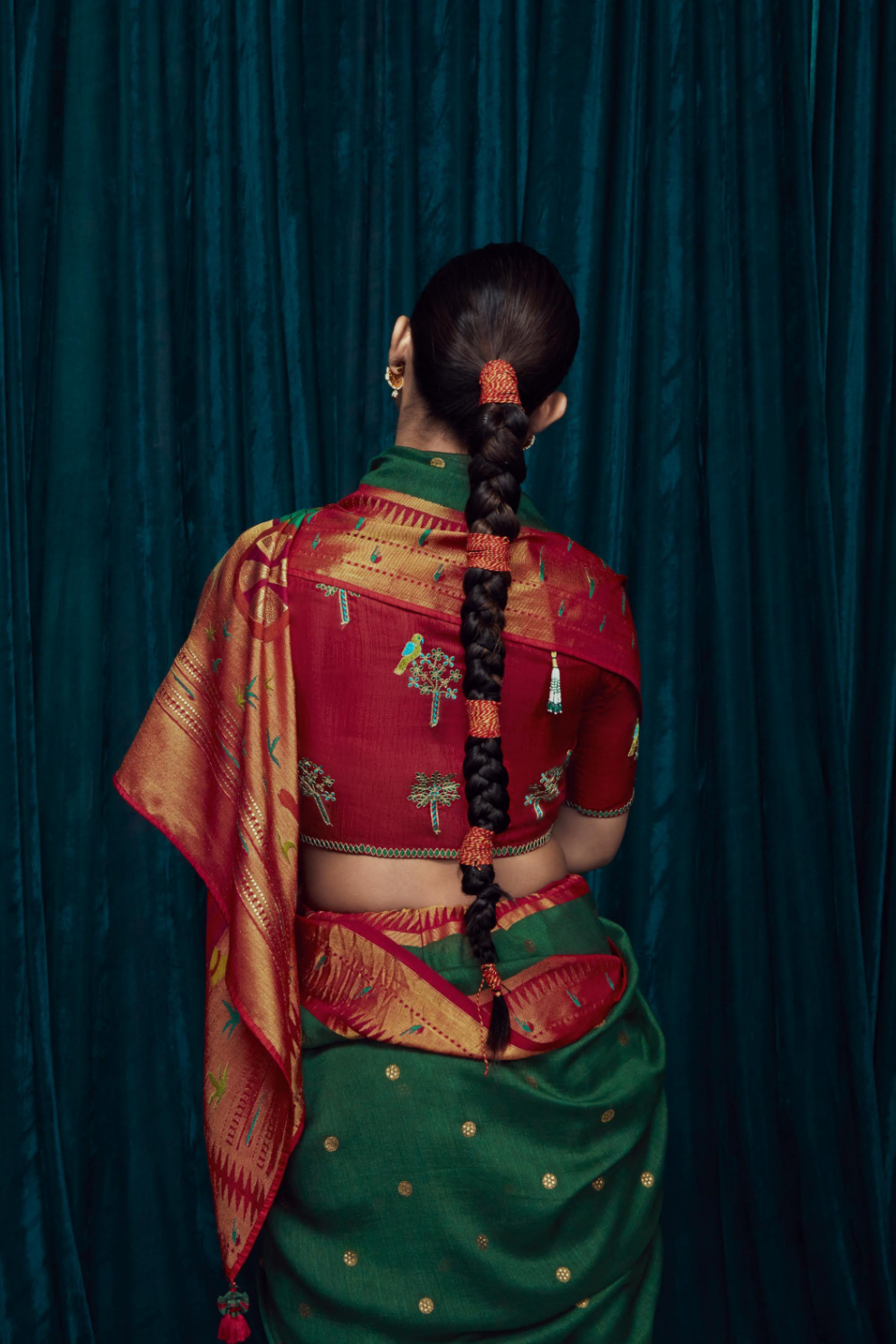 Elora Elegance Soft Brasso Silk Saree with Sequin Embroidery Sparkle