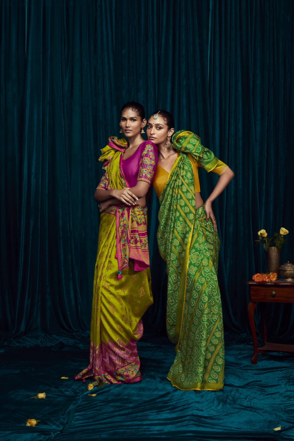 Elora Elegance Soft Brasso Silk Saree with Sequin Embroidery Sparkle