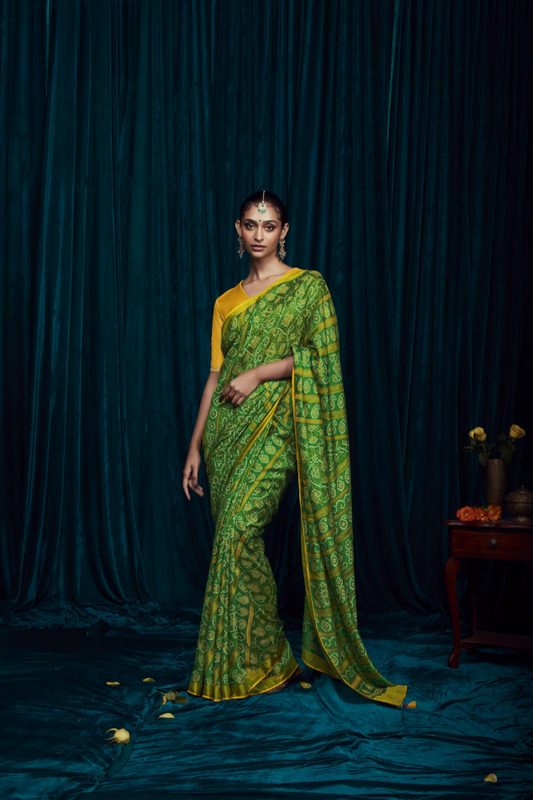 Elora Elegance Soft Brasso Silk Saree with Sequin Embroidery Sparkle