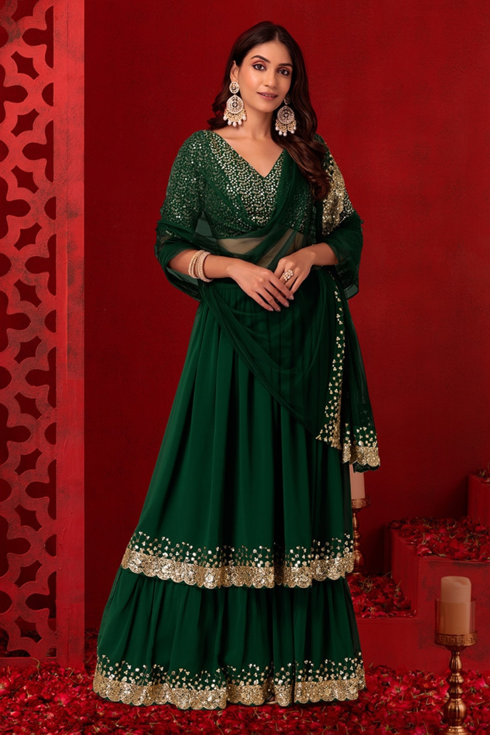 Charming Georgette Party Wear Lehenga With Sequins Choli
