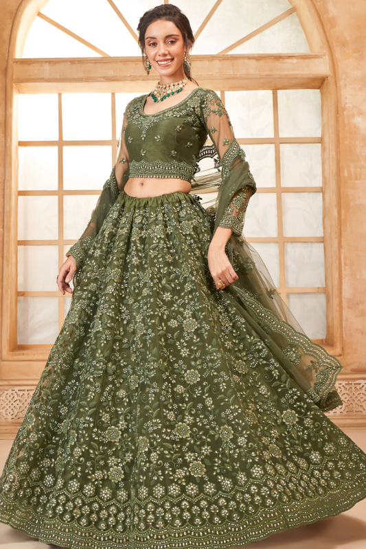 LAVANTE_FASHION_NET_EMBROIDERED_LEHENGA_CHOLI_114 - LaVante Fashion
