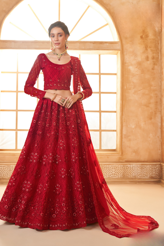 LAVANTE_FASHION_NET_EMBROIDERED_LEHENGA_CHOLI_81 - LaVante Fashion