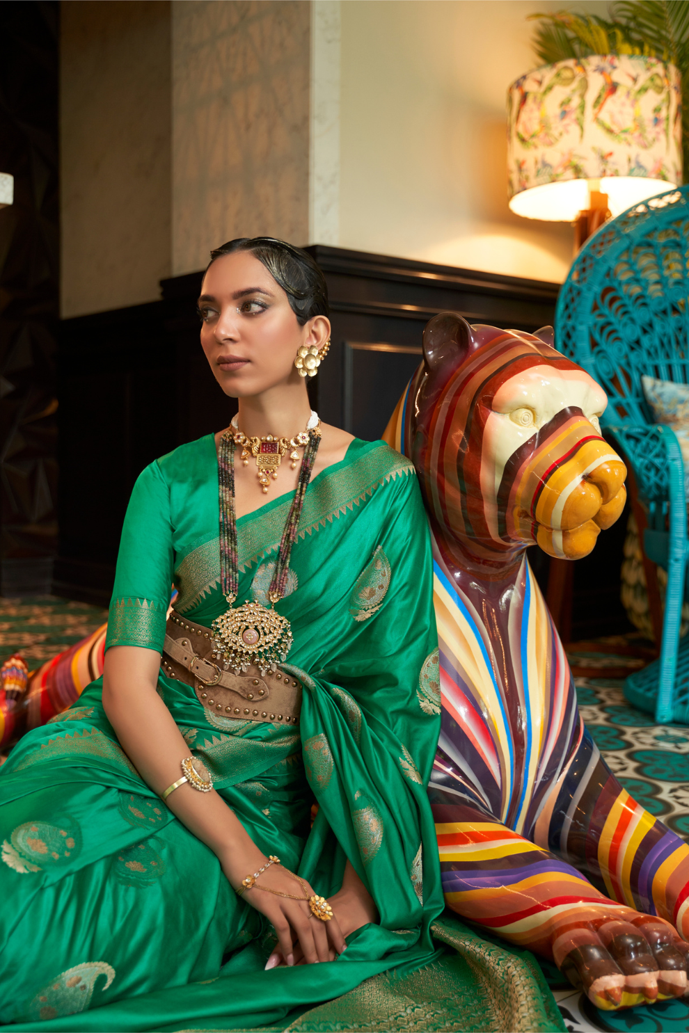 Glossy Nylon Weaving Silk Saree for Festive & Formal Elegance