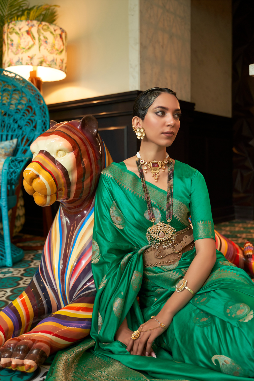 Glossy Nylon Weaving Silk Saree for Festive & Formal Elegance