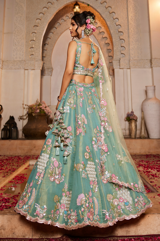 Graceful Net Lehenga Choli Set with Sequined Dupatta