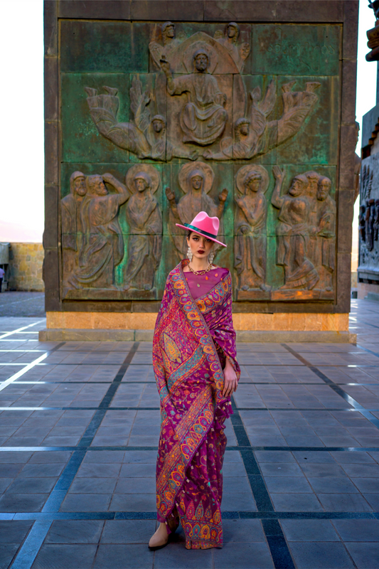 Kashneer Silk Organza Saree with Fine Handloom Weaving