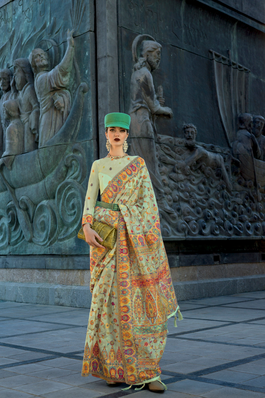 Kashneer Silk Organza Saree with Fine Handloom Weaving