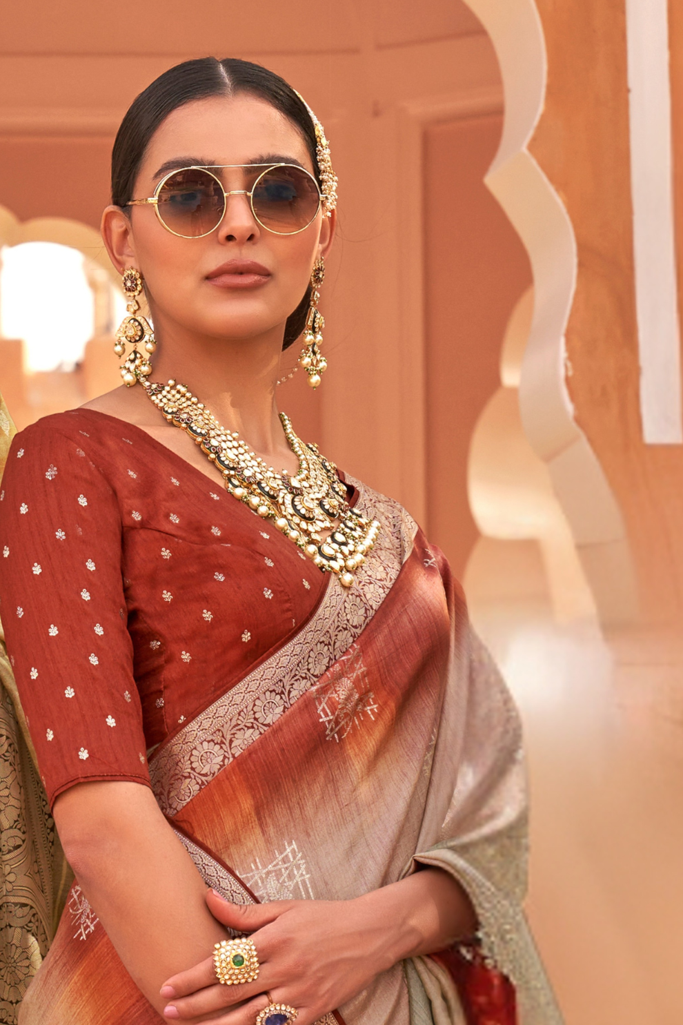 Traditional Saree Crafted in Polyester Viscose Silk Fabric