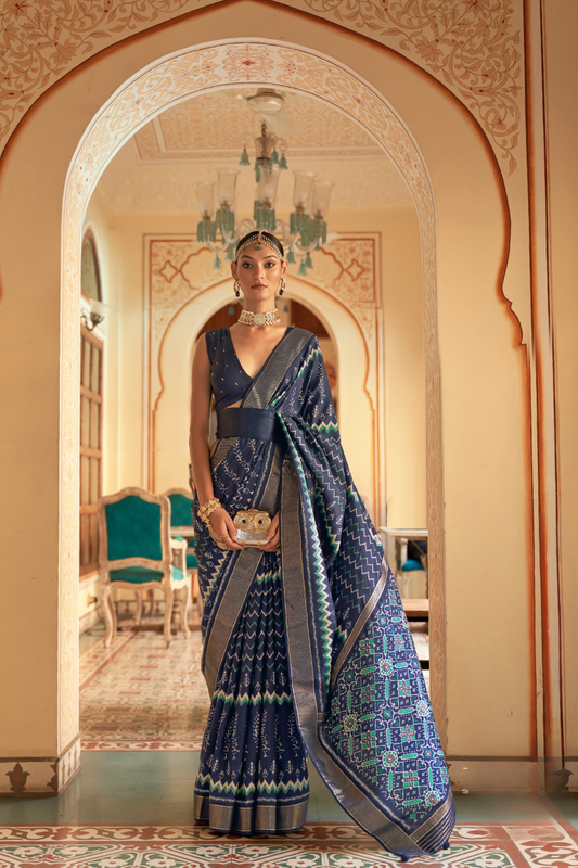 Graceful Patola Silk Saree with Intricate Weaving Work