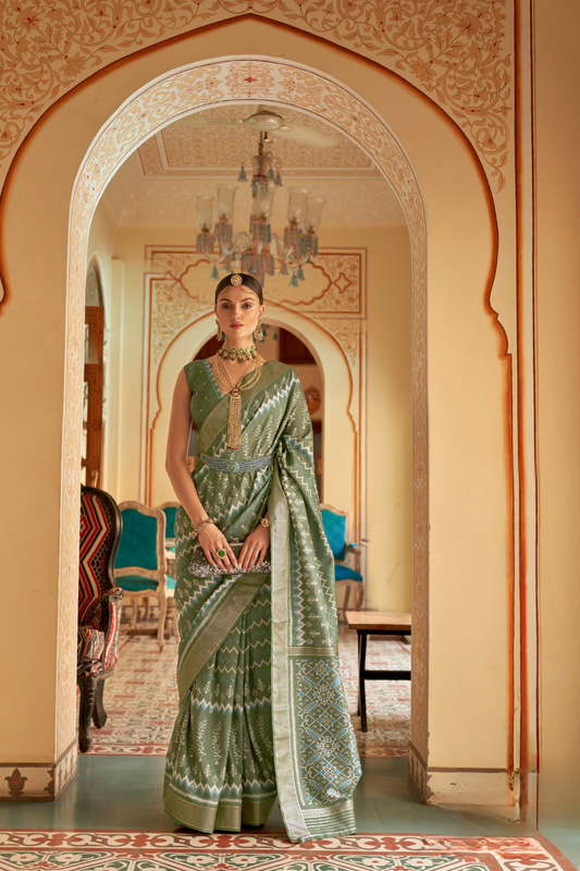 Graceful Patola Silk Saree with Intricate Weaving Work