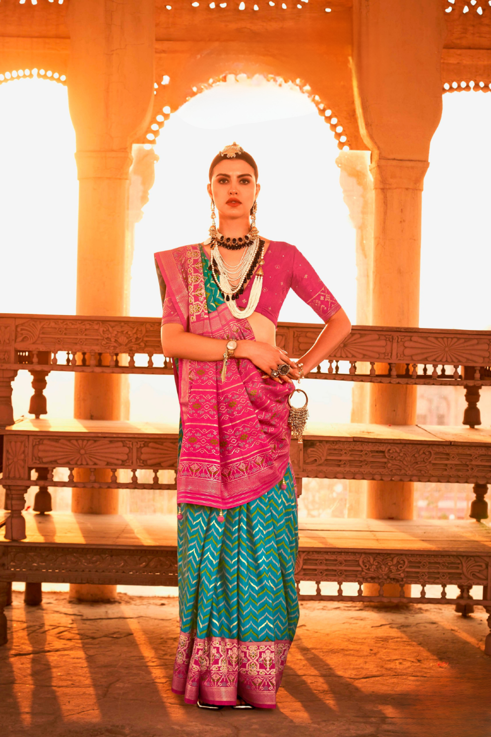 Elegant Patola Printed Art Silk Saree with Intricate Design