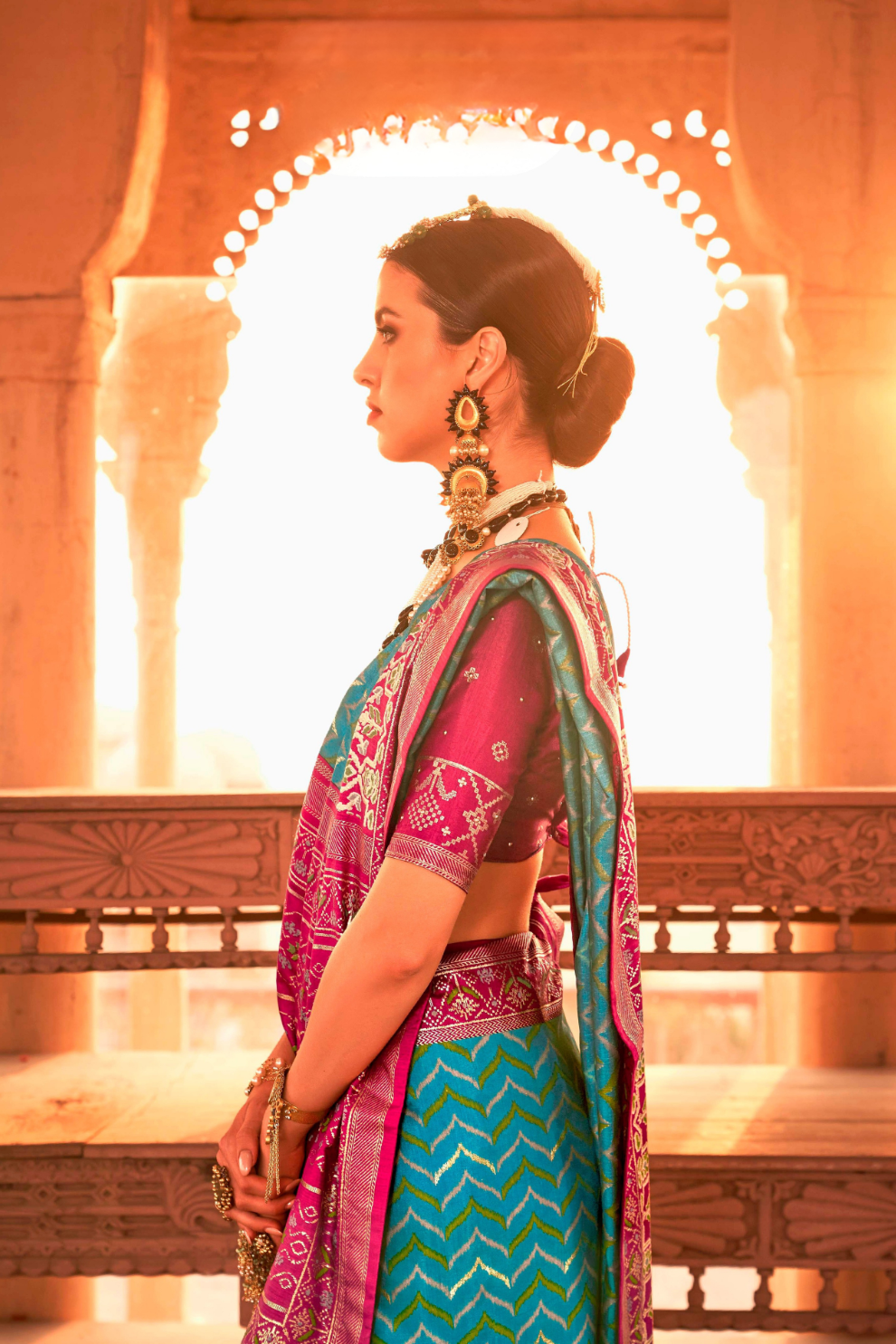 Elegant Patola Printed Art Silk Saree with Intricate Design