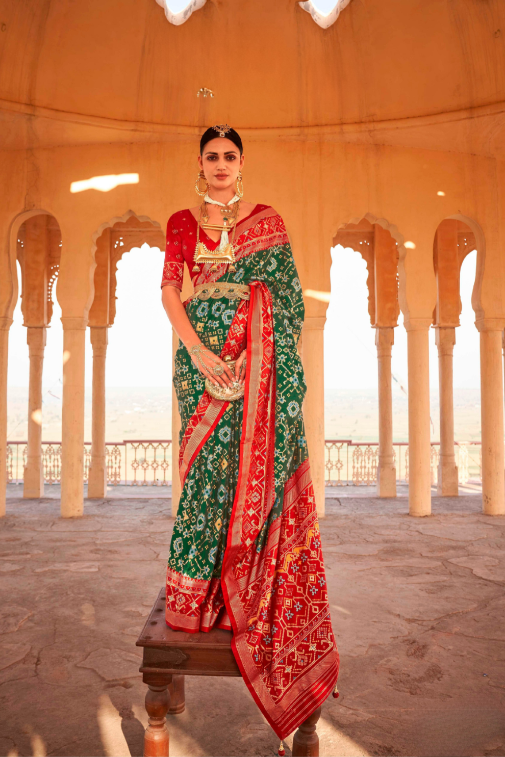 Elegant Patola Printed Art Silk Saree with Intricate Design