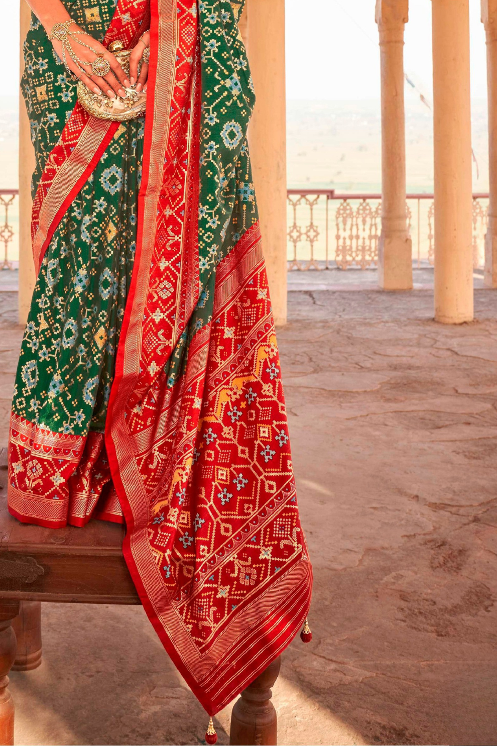 Elegant Patola Printed Art Silk Saree with Intricate Design