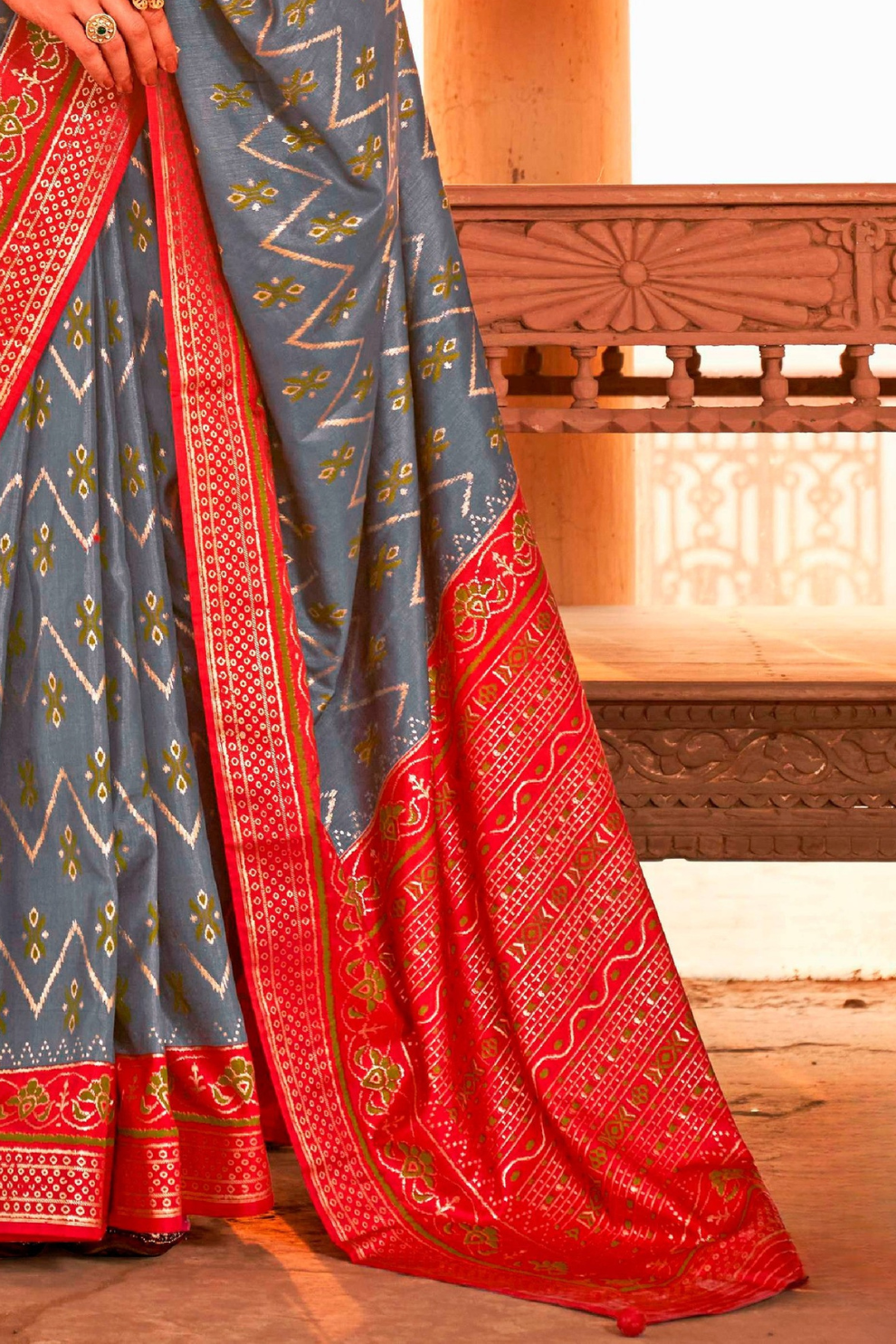 Elegant Patola Printed Art Silk Saree with Intricate Design