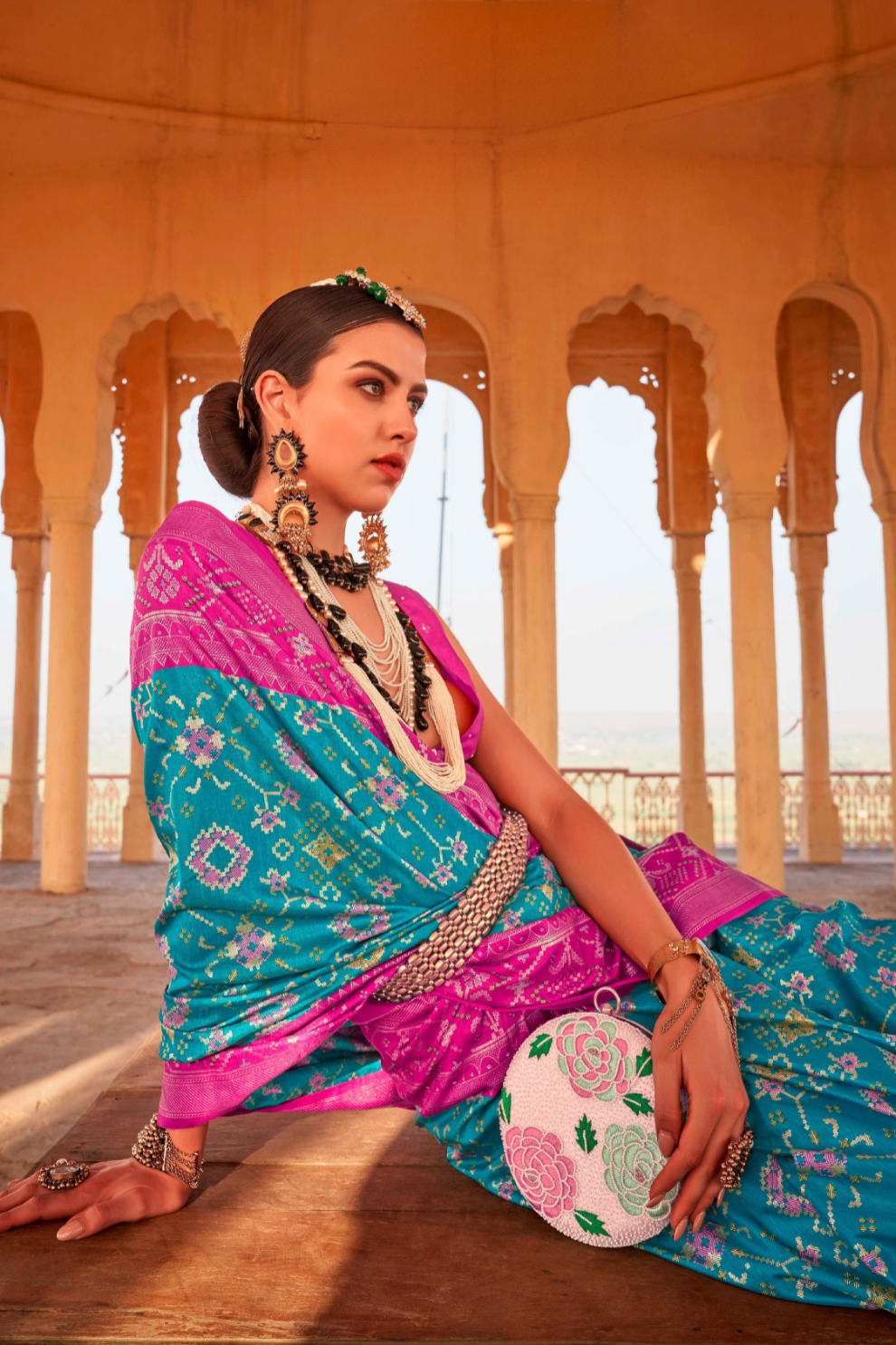 Elegant Patola Printed Art Silk Saree with Intricate Design