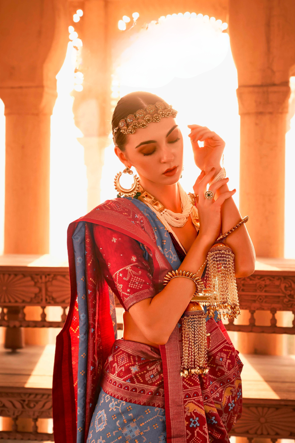 Elegant Patola Printed Art Silk Saree with Intricate Design