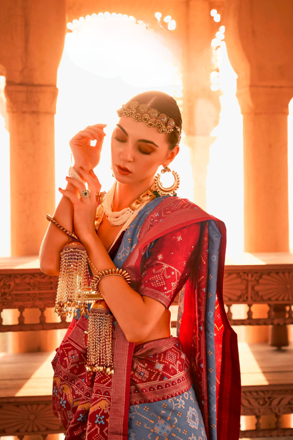 Elegant Patola Printed Art Silk Saree with Intricate Design