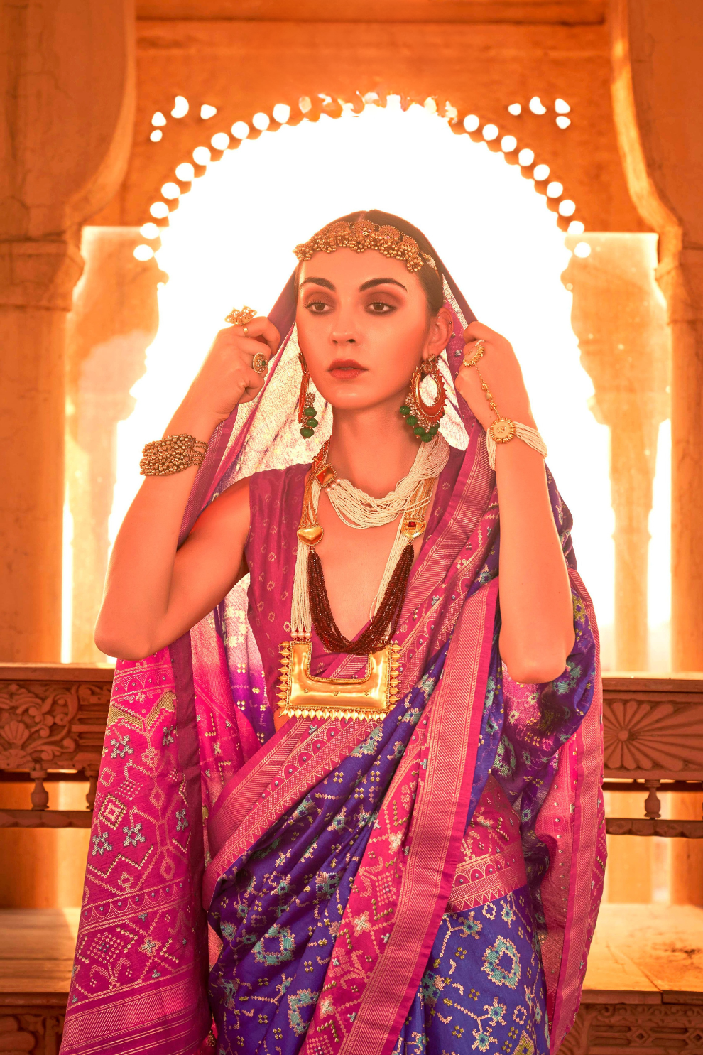 Elegant Patola Printed Art Silk Saree with Intricate Design