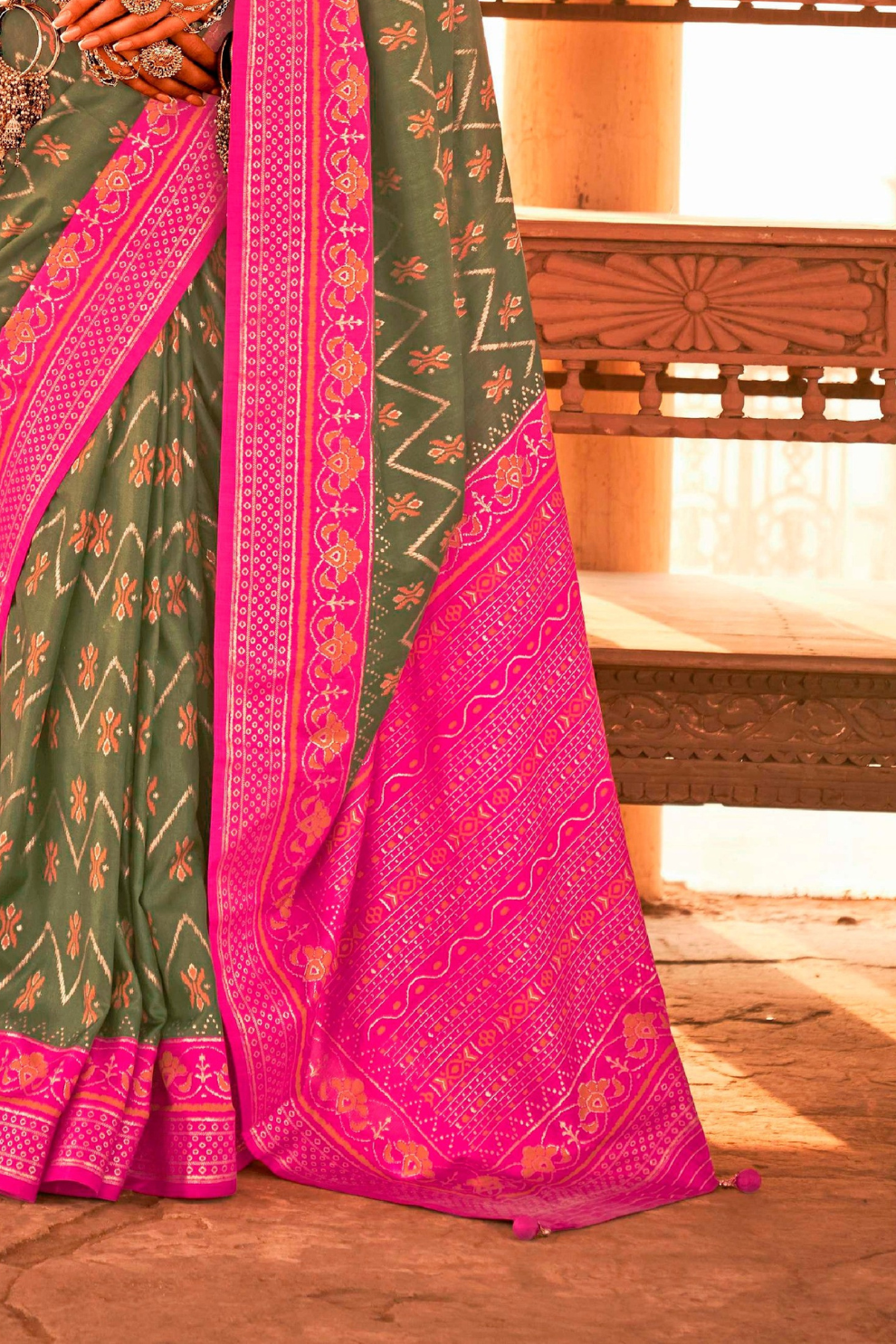 Elegant Patola Printed Art Silk Saree with Intricate Design