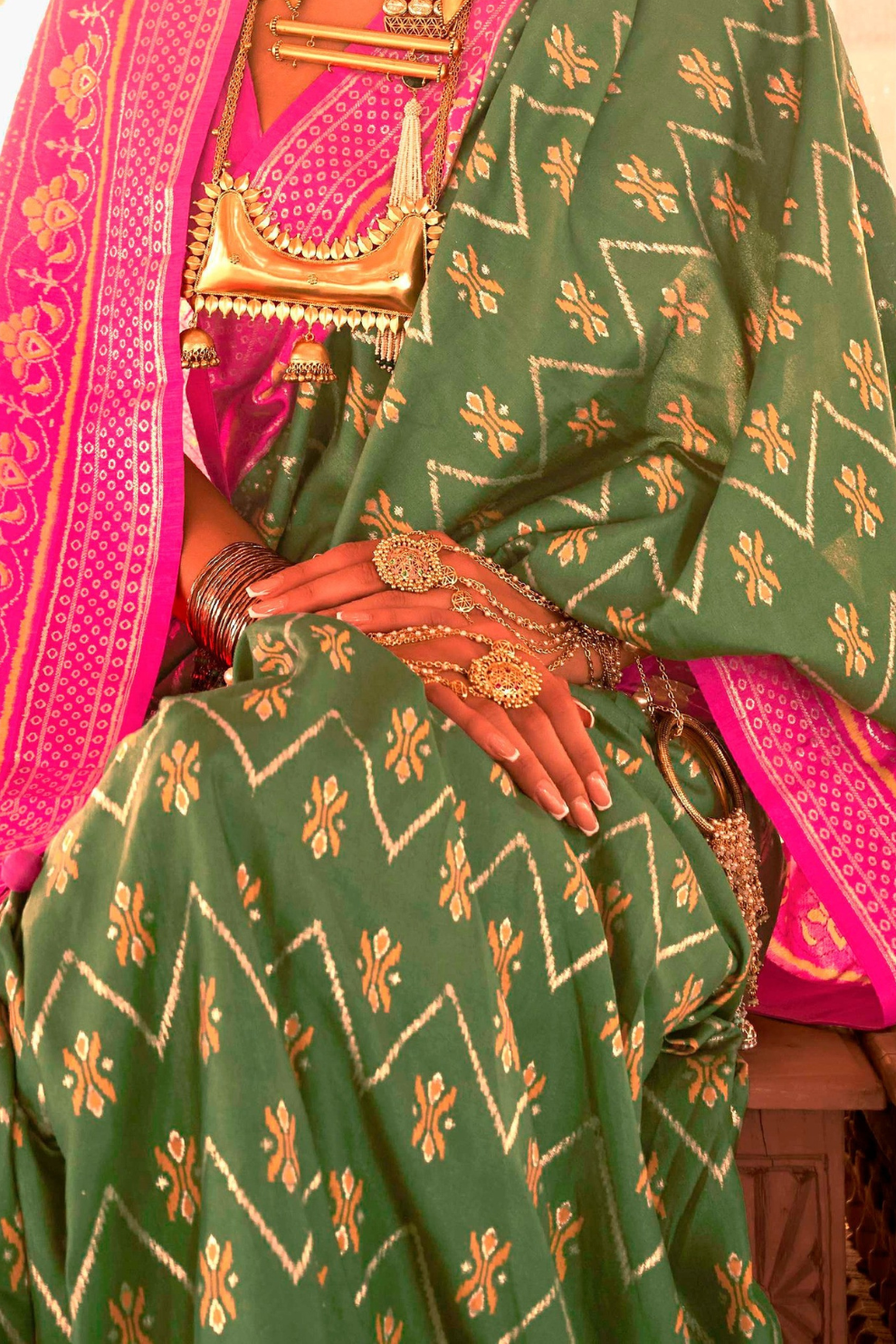 Elegant Patola Printed Art Silk Saree with Intricate Design