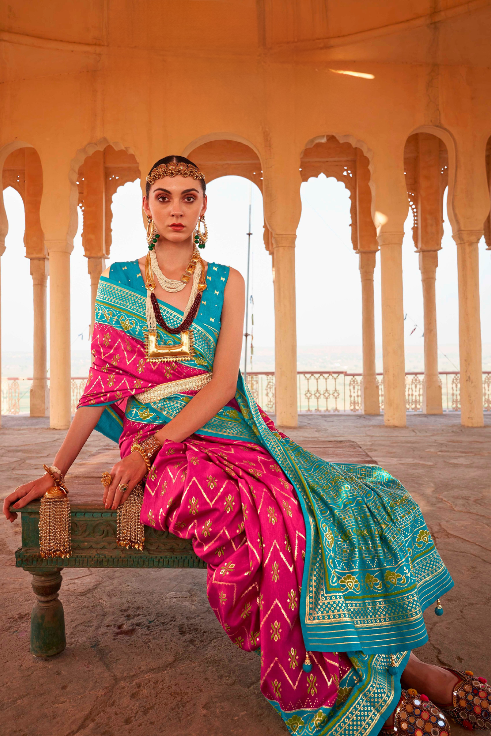 Elegant Patola Printed Art Silk Saree with Intricate Design