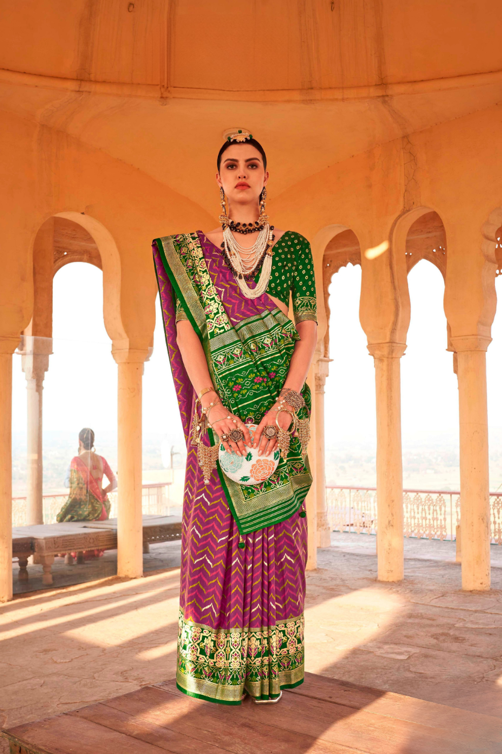 Elegant Patola Printed Art Silk Saree with Intricate Design