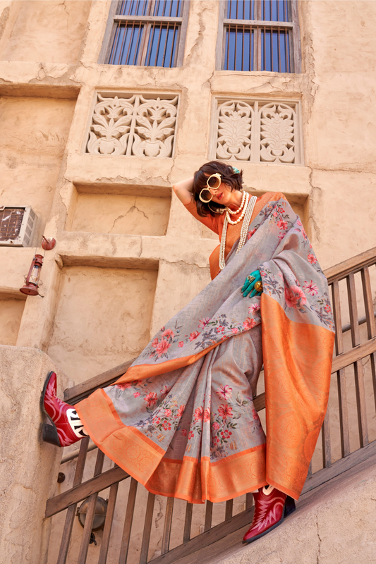 Elegant Digital Print Georgette Saree with Contemporary Design