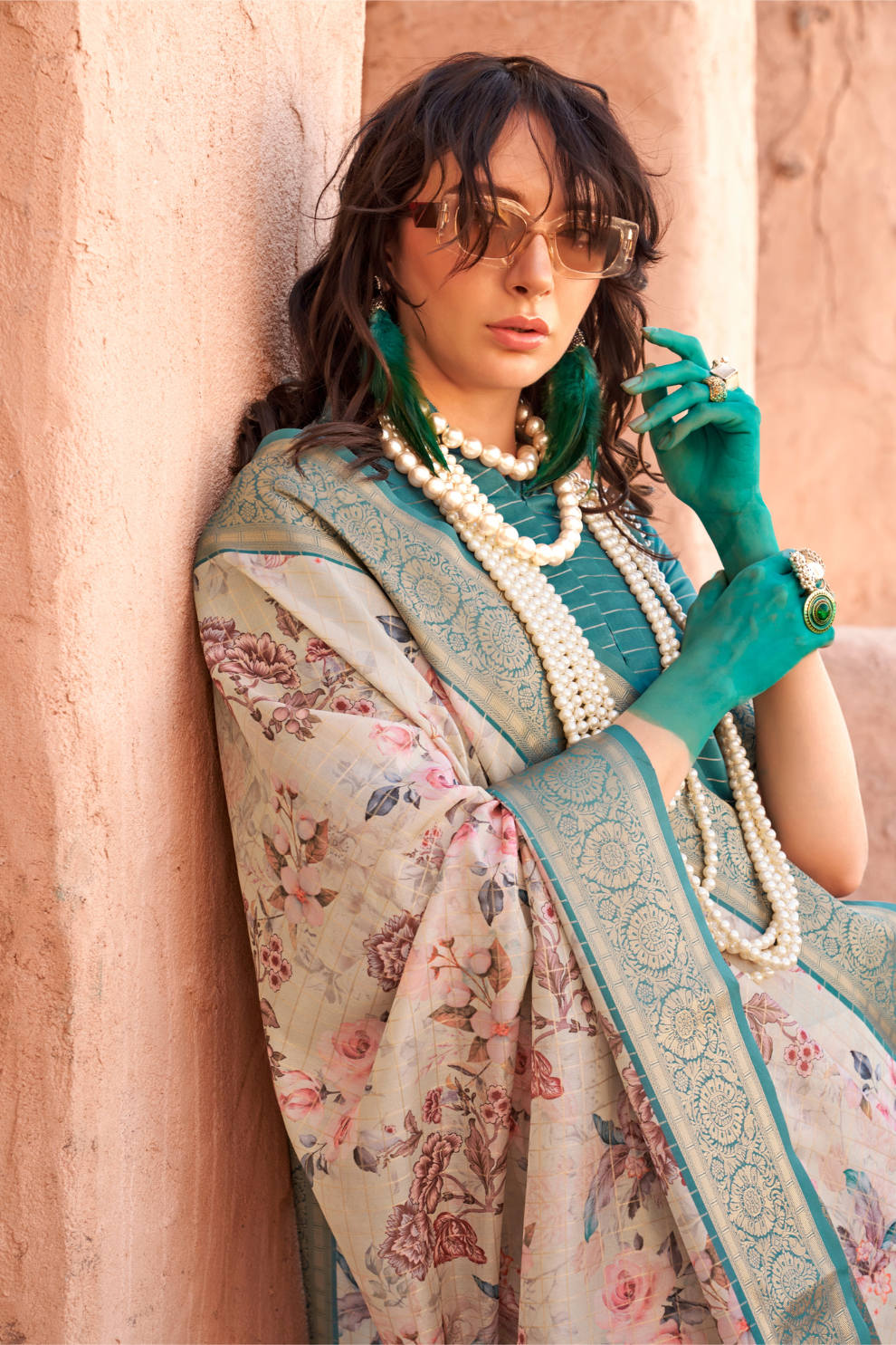 Elegant Digital Print Georgette Saree with Contemporary Design