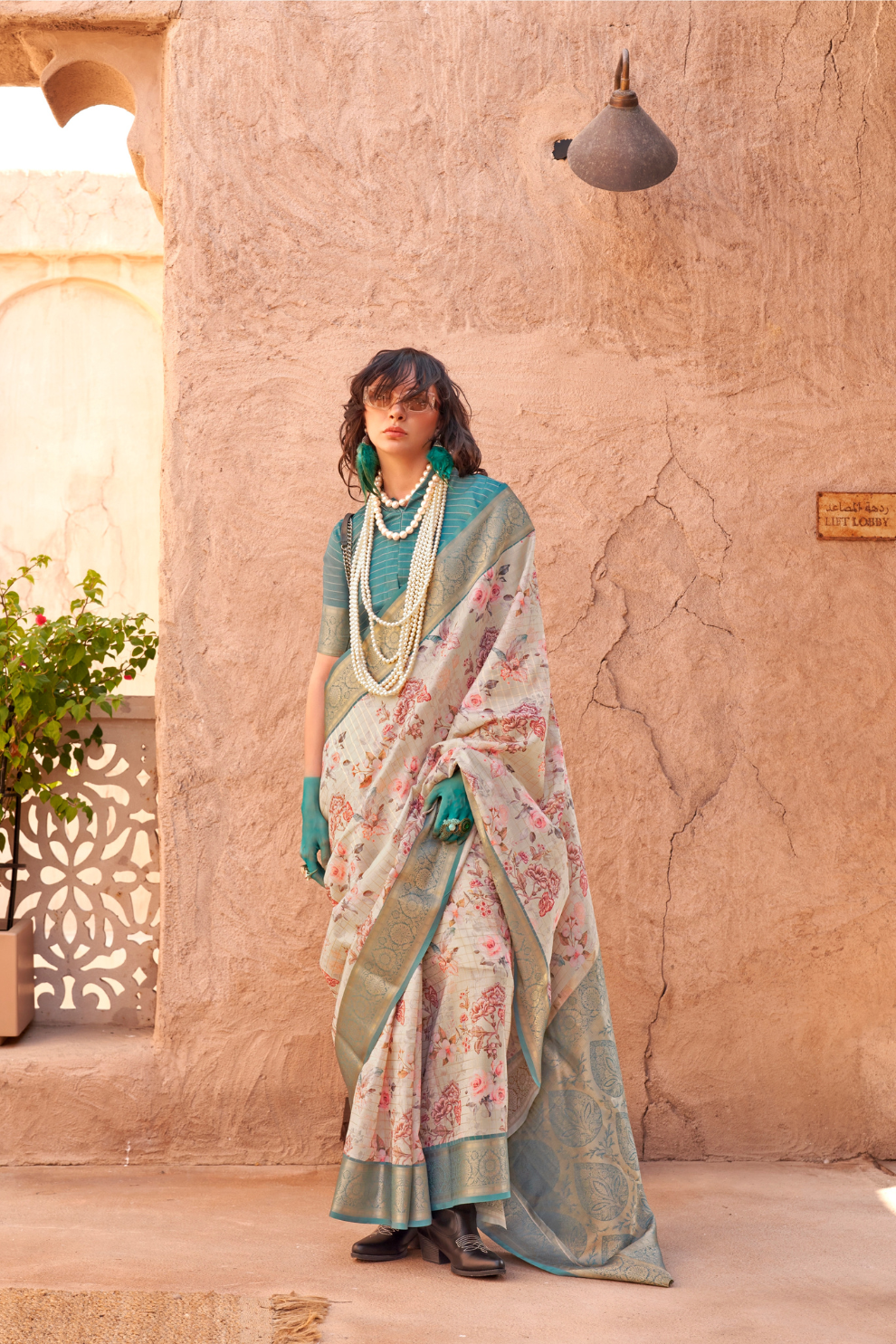 Elegant Digital Print Georgette Saree with Contemporary Design