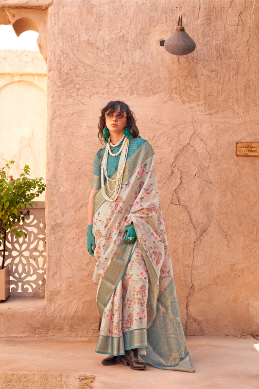 Elegant Digital Print Georgette Saree with Contemporary Design