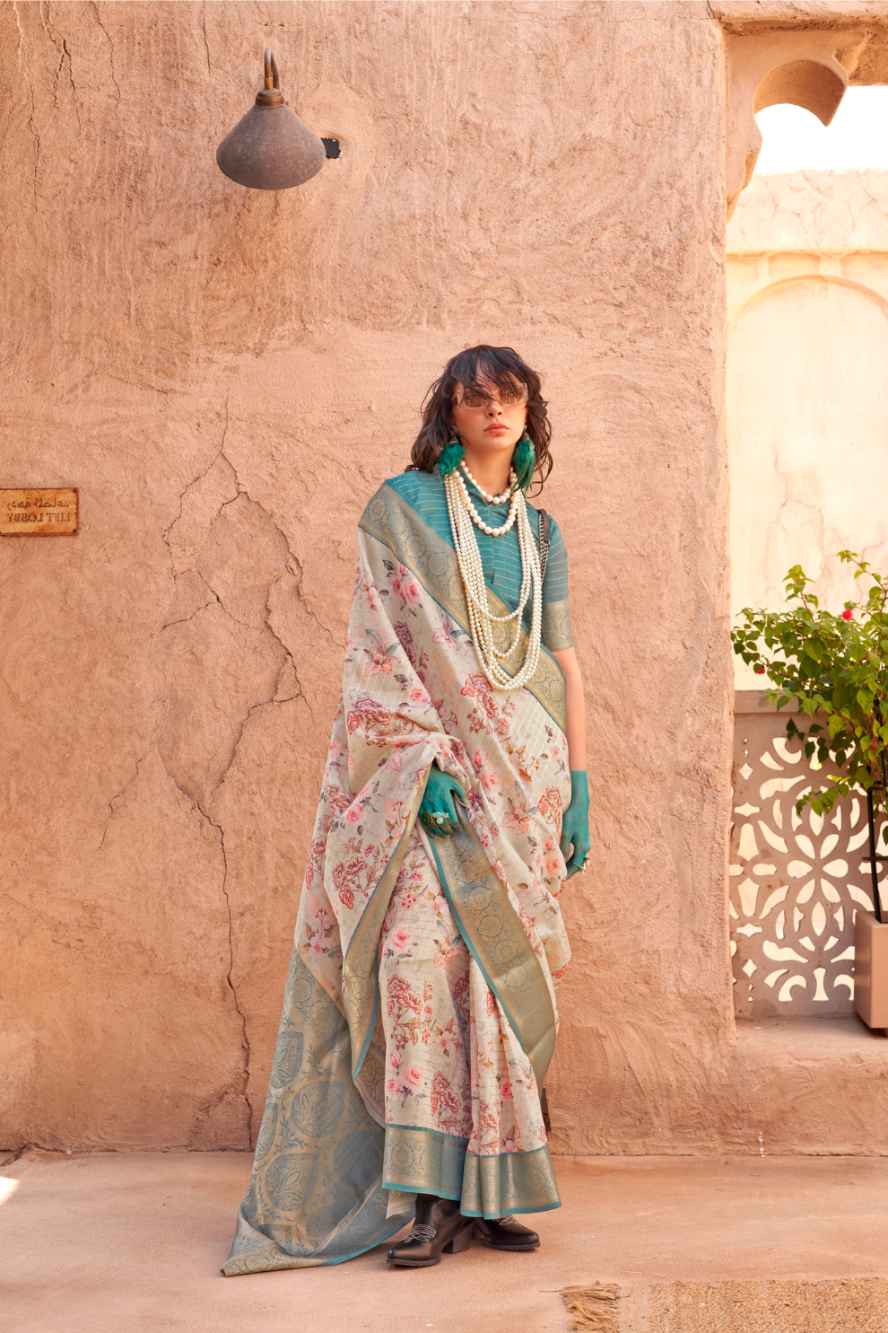 Elegant Digital Print Georgette Saree with Contemporary Design