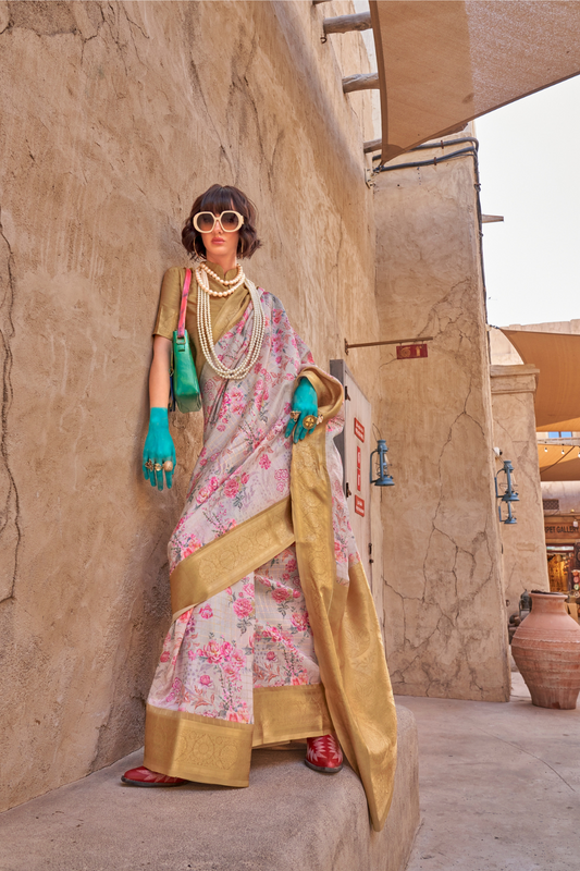 Elegant Digital Print Georgette Saree with Contemporary Design