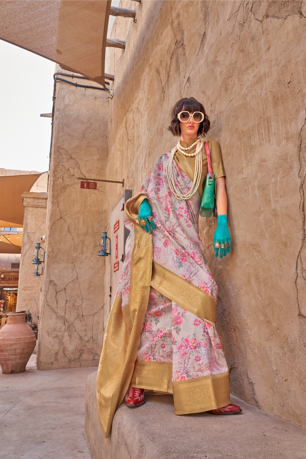 Elegant Digital Print Georgette Saree with Contemporary Design