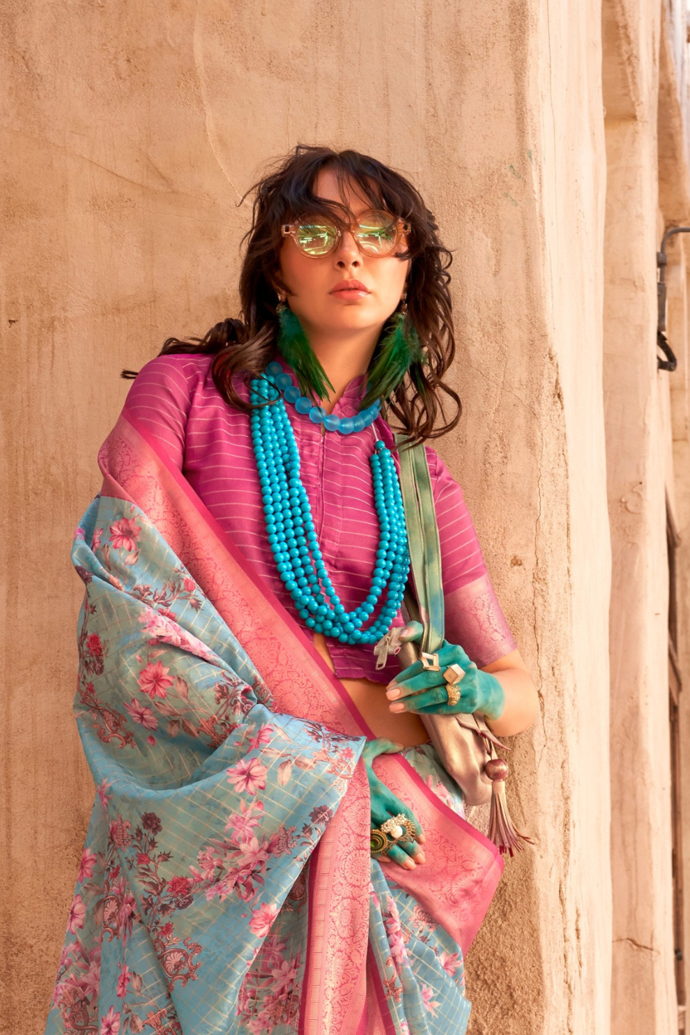 Elegant Digital Print Georgette Saree with Contemporary Design