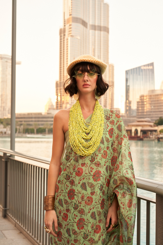Tissue Saree with Elegant Handloom Weaving and Subtle Shine