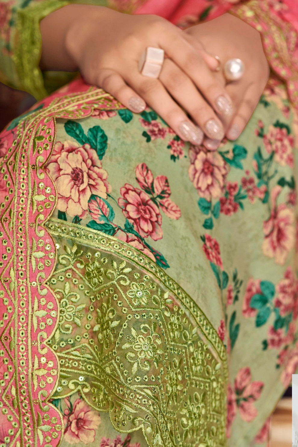 Elegent Pure Cotton Digital Print With Embroidery Designer Festive Wear Salwar Suit Set