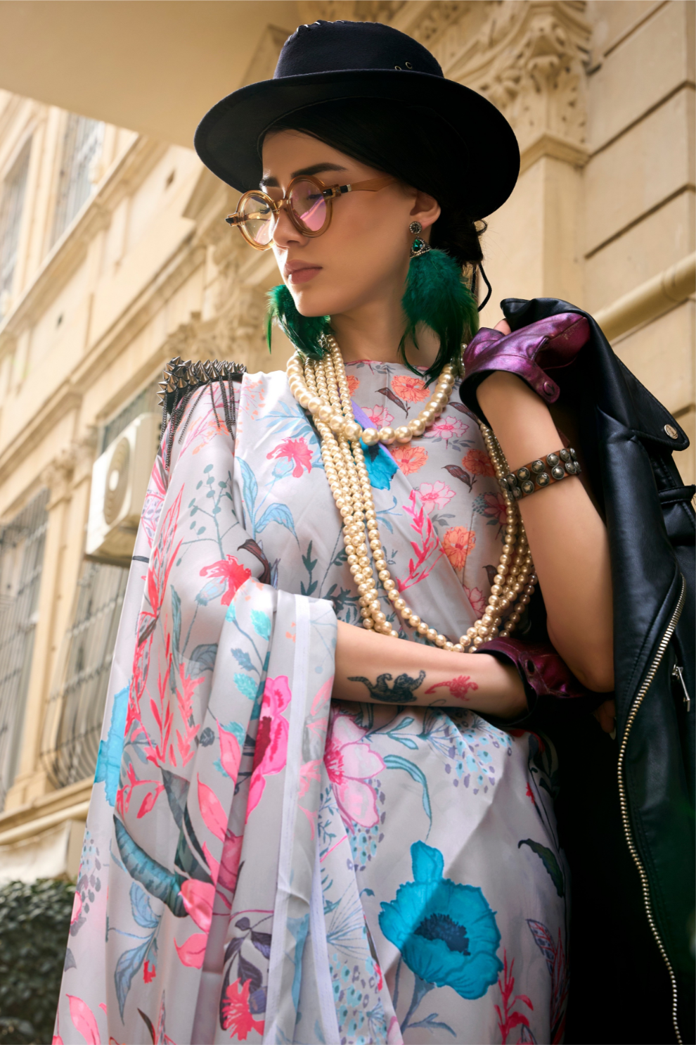 Casual Wear Satin Georgette Saree with Beautiful Digital Print