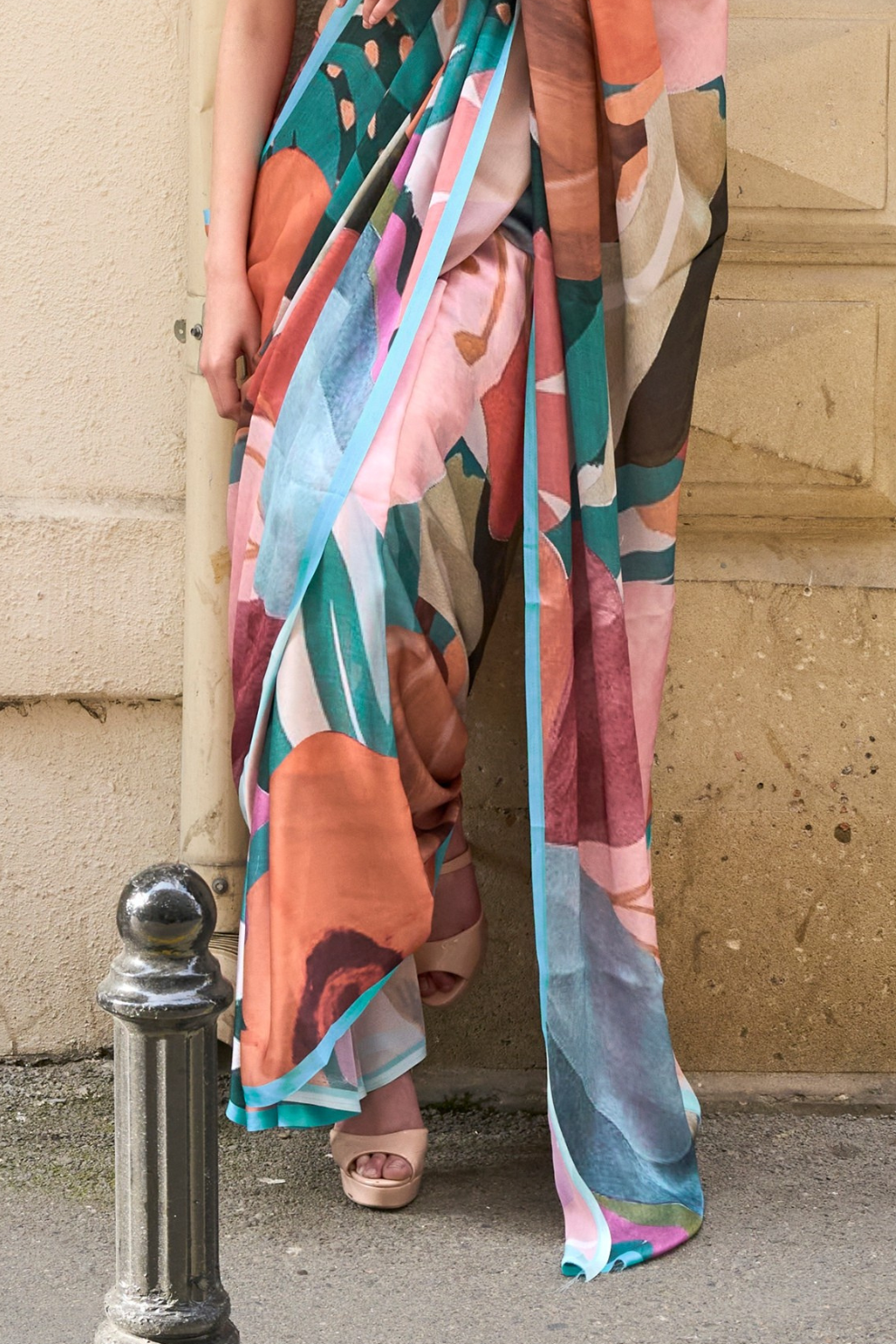 Casual Wear Satin Georgette Saree with Beautiful Digital Print