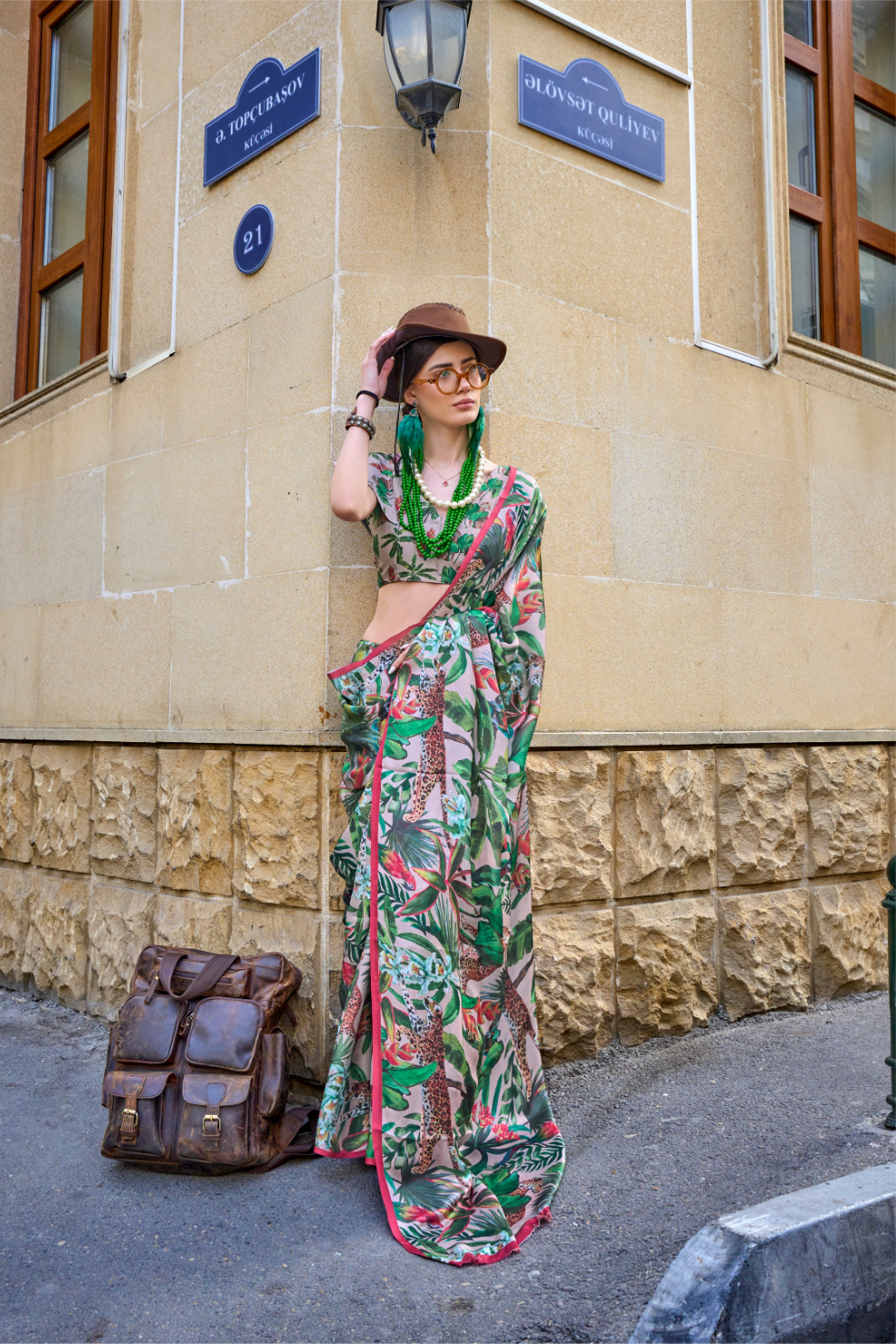 Casual Wear Satin Georgette Saree with Beautiful Digital Print