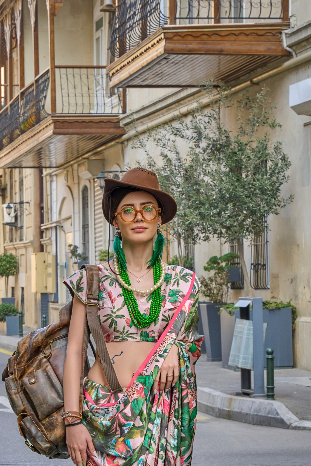 Casual Wear Satin Georgette Saree with Beautiful Digital Print