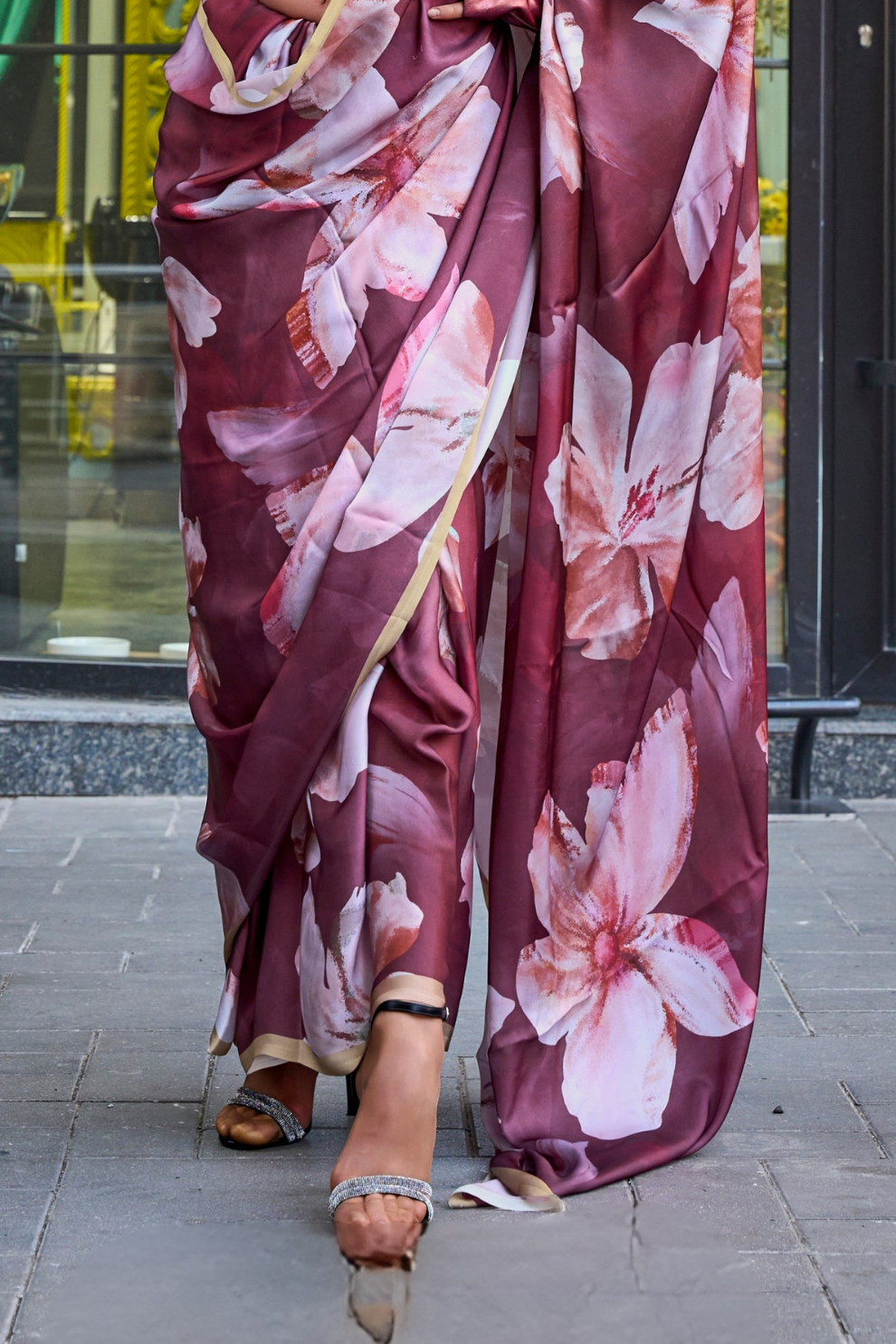 Casual Wear Satin Georgette Saree with Beautiful Digital Print