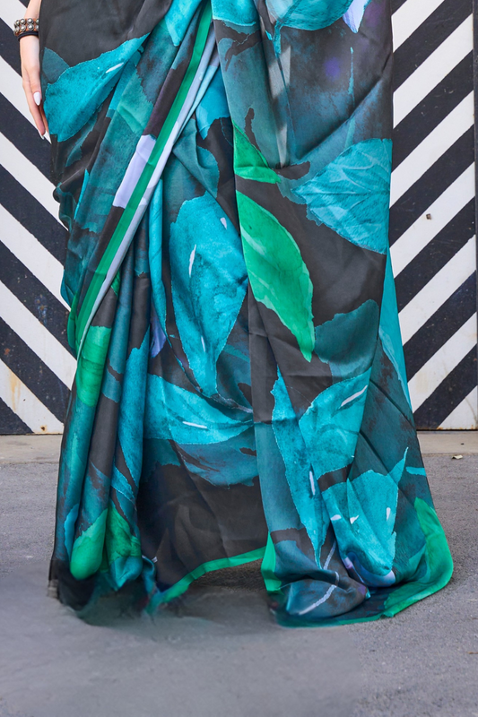 Casual Wear Satin Georgette Saree with Beautiful Digital Print