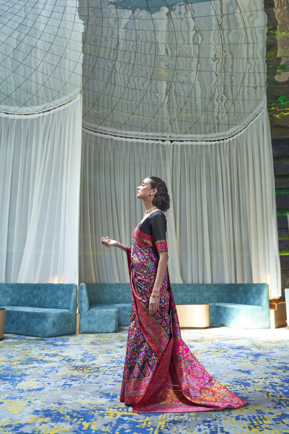 Elegant Kashmiri Kani Saree in Handloom Modal Silk