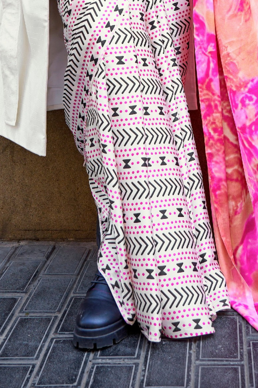 Printed Satin Creep Saree with Smooth Modern Style Finish