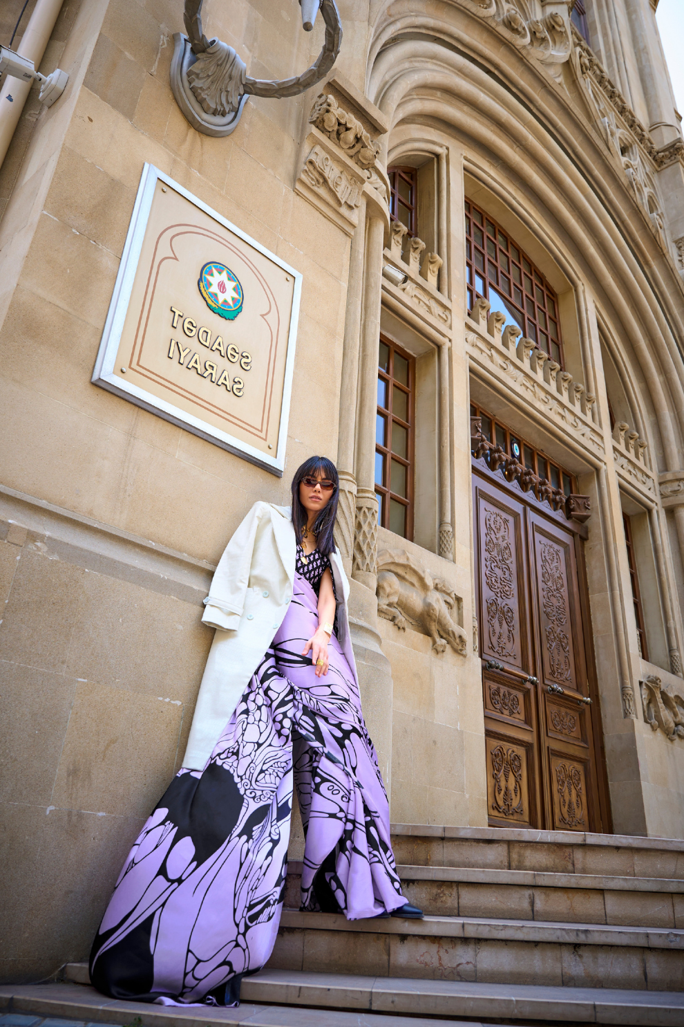 Printed Satin Creep Saree with Smooth Modern Style Finish