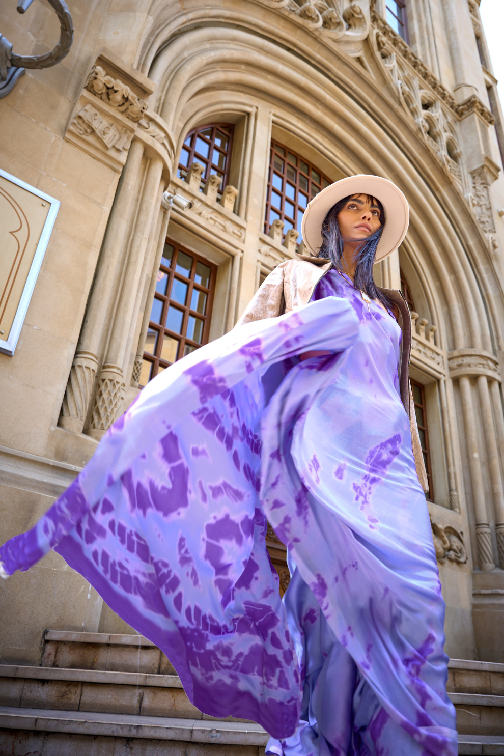 Printed Satin Creep Saree with Smooth Modern Style Finish